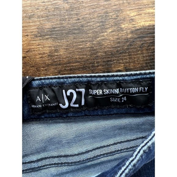 Armani Exchange J27 Super Skinny Button Fly Jeans - Size 24, NWT - Picture 7 of 14